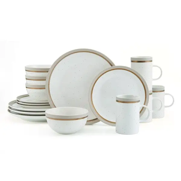 Pfaltzgraff 16-Piece Ezra Taupe Dinnerware Set - Mycitystee