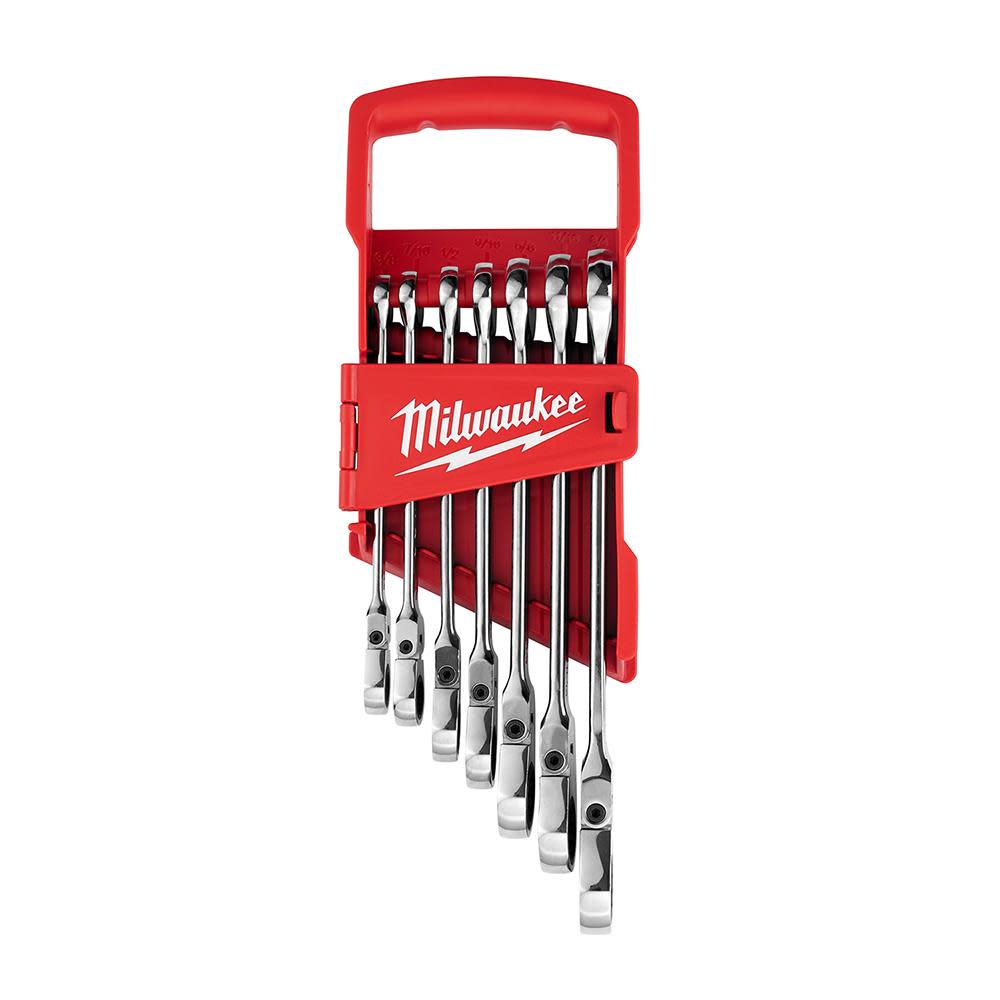Milwaukee Combination Wrench Set SAE Flex Head Ratcheting 7pc 48-22-9429 from Milwaukee - Mycitystee