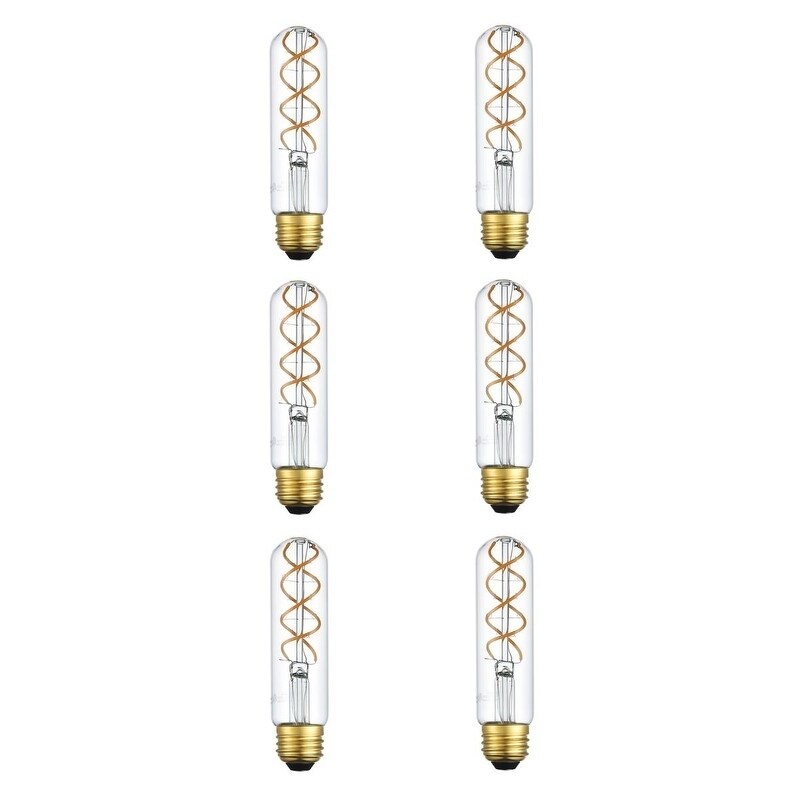 LED Decorative Helix vertical 2200K nostaligic filament 6 watts 330 lumens T10 light bulb - Clear - N/A - Mycitystee