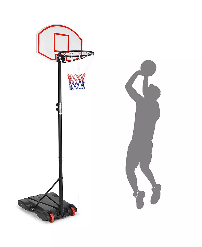 Costway Adjustable Basketball Hoop System Stand Kid Indoor Outdoor Net Goal - Mycitystee