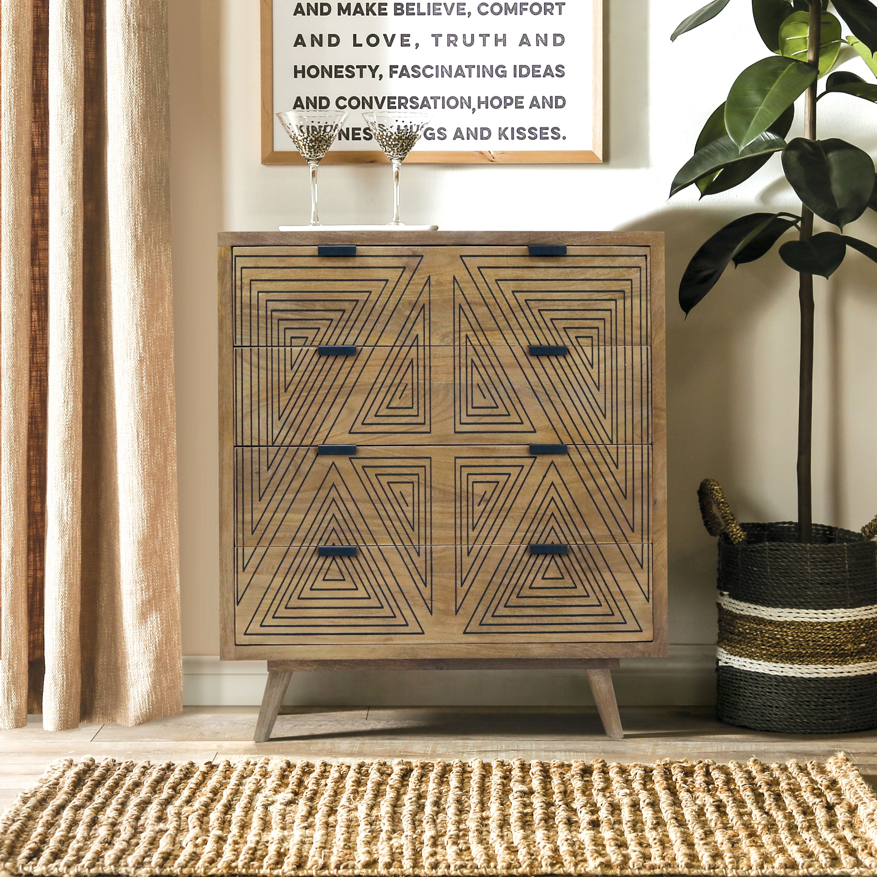 Bidi Mid-Century Modern 4-Drawer Mini Chest by Furniture of America - - 36593307 - Mycitystee