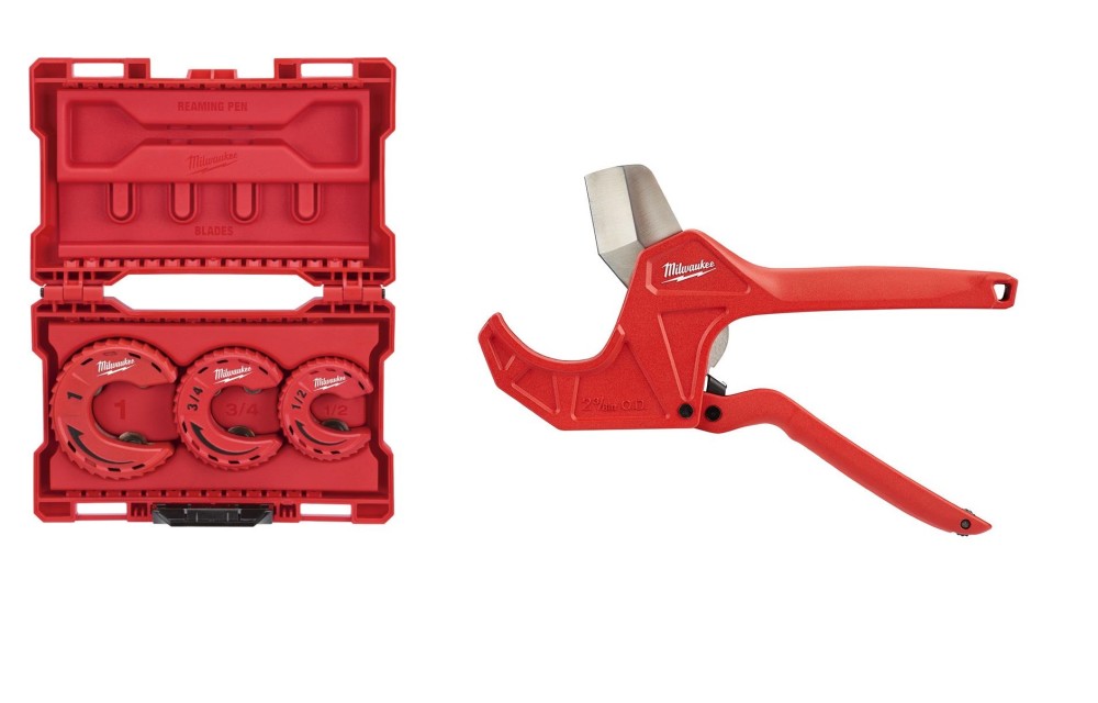 Milwaukee Close Quarters Tubing Cutter 3pc Set and 2 3/8 Ratcheting Pipe Cutter Bundle - Mycitystee