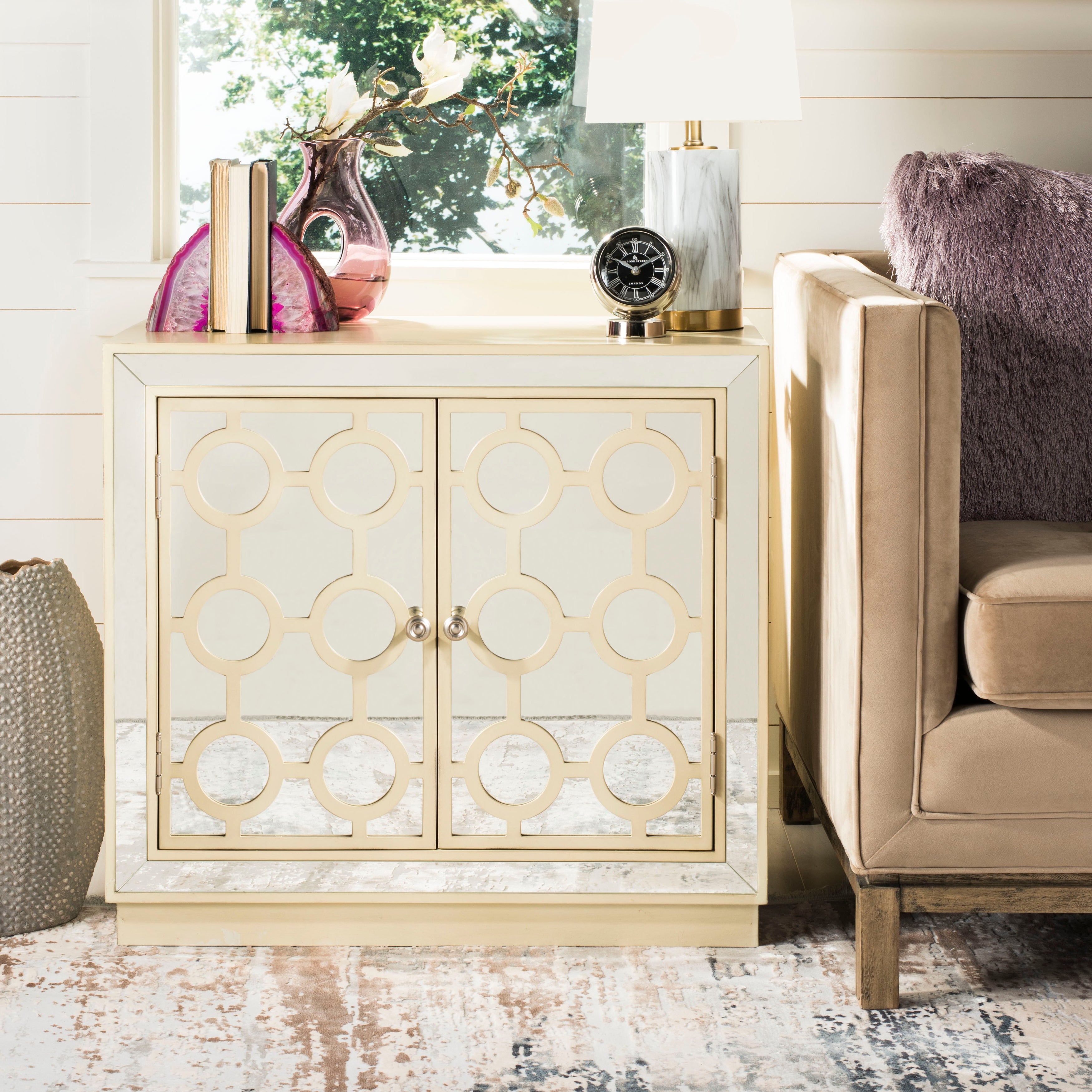 SAFAVIEH Kaia 2-Door Beige Storage Chest - - 19484452 - Mycitystee
