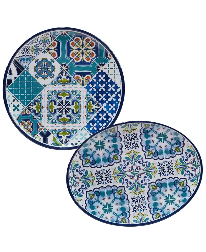 Certified International Certified Mosaic 2 Piece Melamine Platter Set - Mycitystee