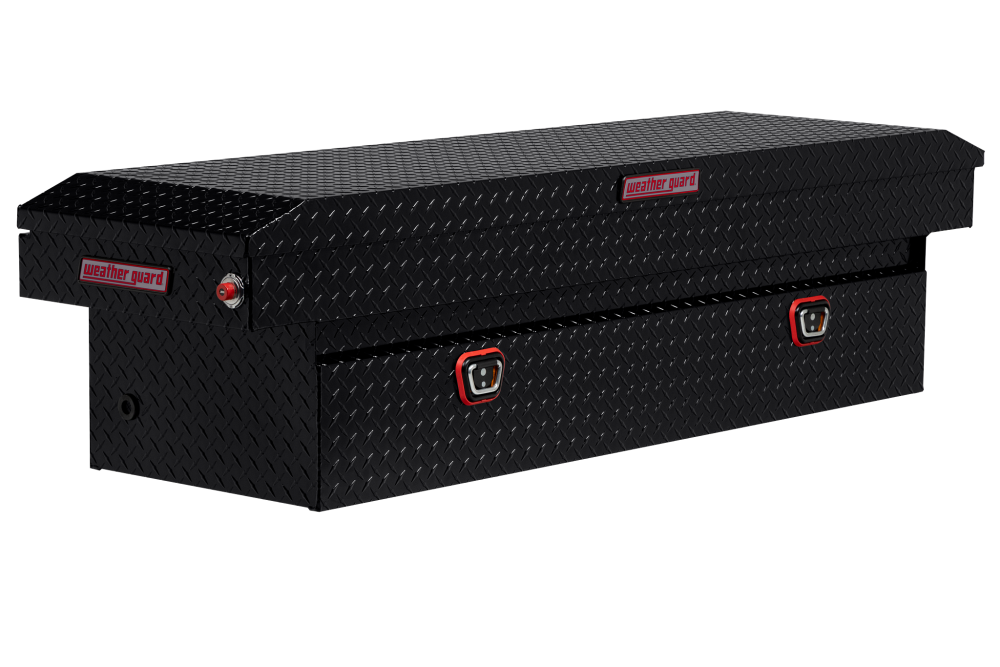 Weather Guard Saddle Truck Tool Box Aluminum Full Standard Gloss Black - Mycitystee