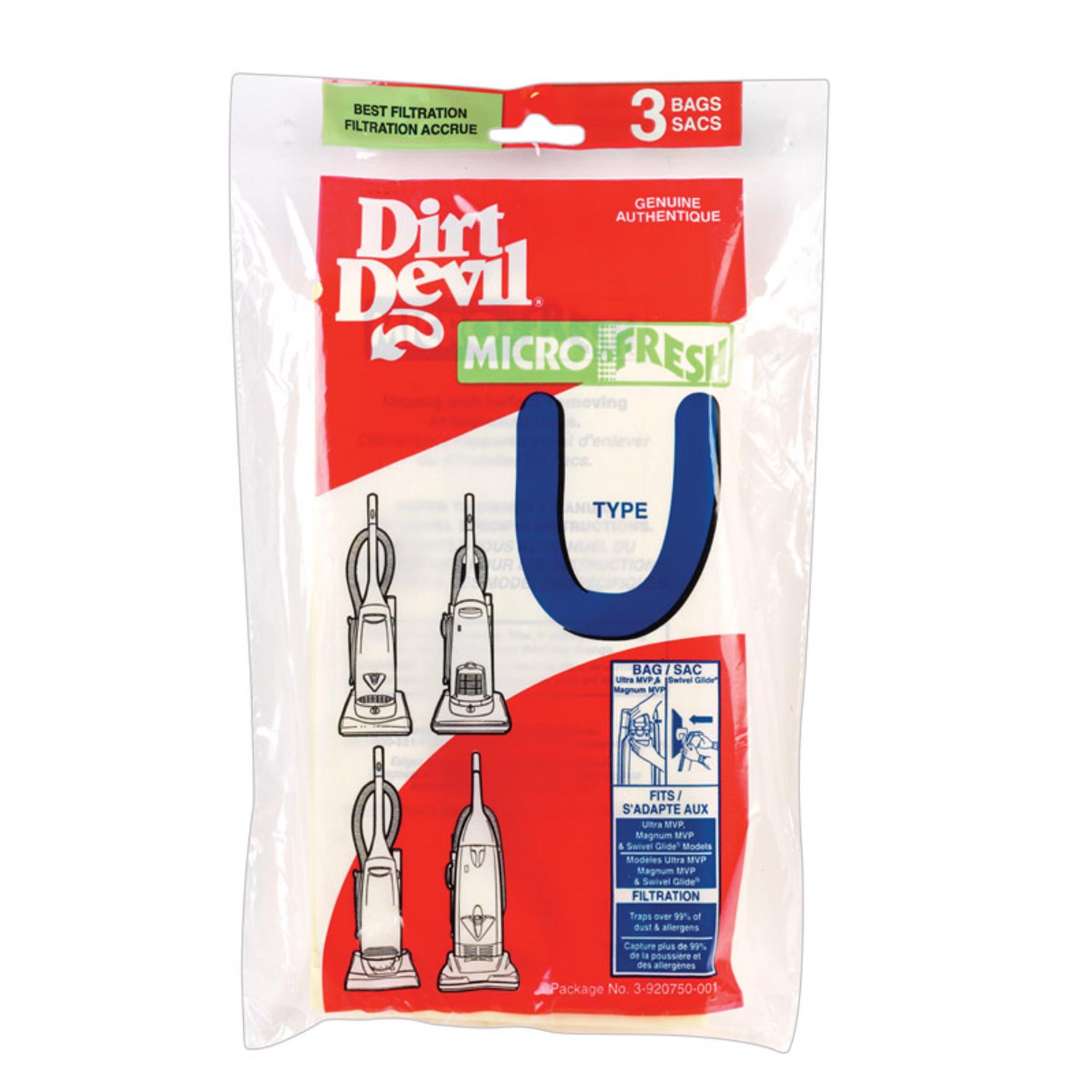 Dirt Devil Micro Fresh Vacuum Bag For Bag 3 pk - Mycitystee