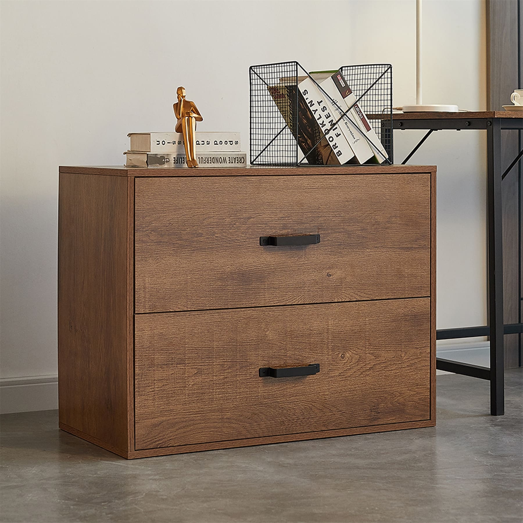 Wooden File Bookcase 2 Drawers Dresser - - 37251109 - Mycitystee