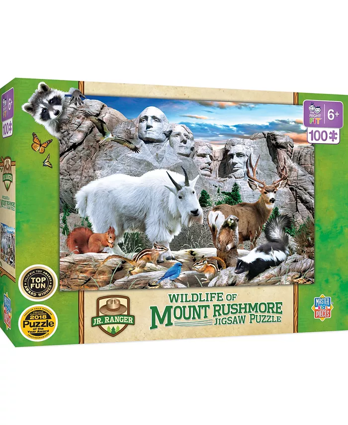 MasterPieces Puzzles National Parks - Mount Rushmore 100 Piece Kids Puzzle - Mycitystee