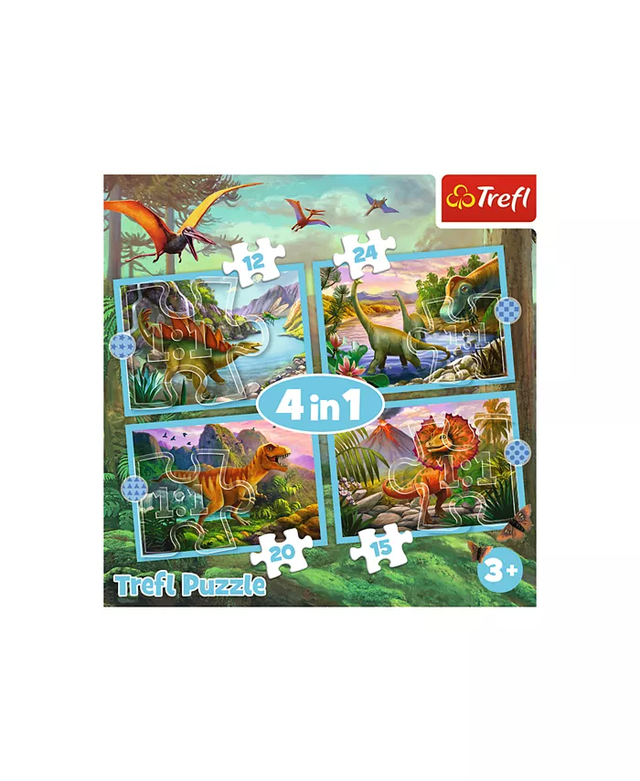 Trefl Preschool 4 In 1 Puzzle- Unique Dinosaurs or Trefl - Mycitystee