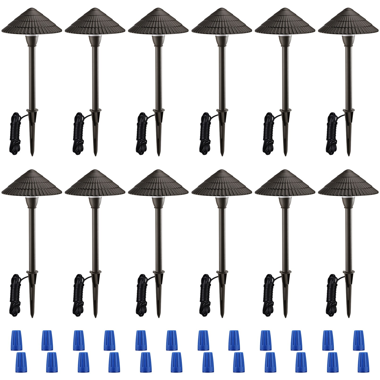 12-Pack LED Pathway Light， Mushroom Shape， ETL Listed， 5000K Daylight - 3W - Mycitystee