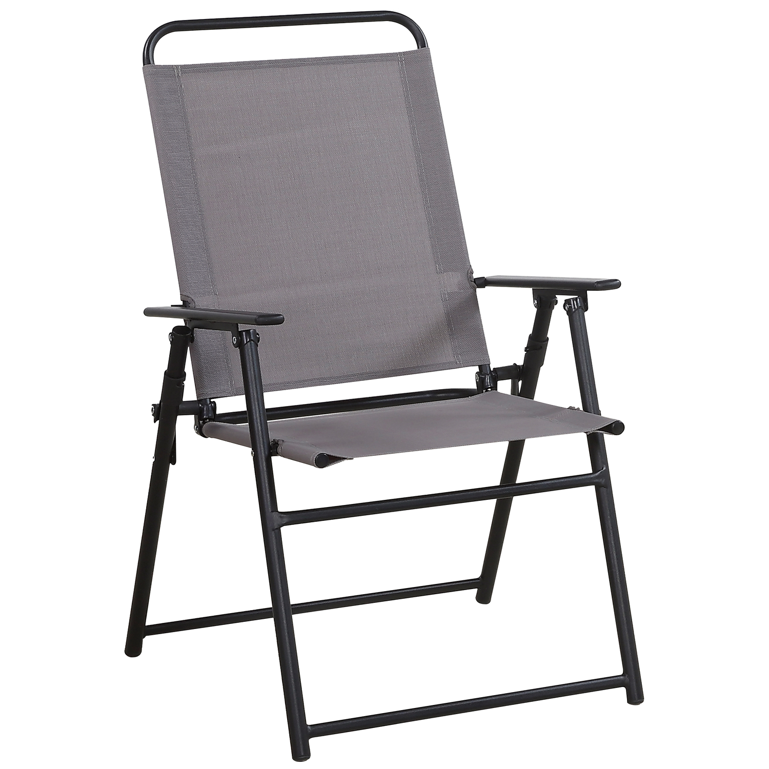 Living Accents Black Steel Frame Sling Chair Gray - Mycitystee