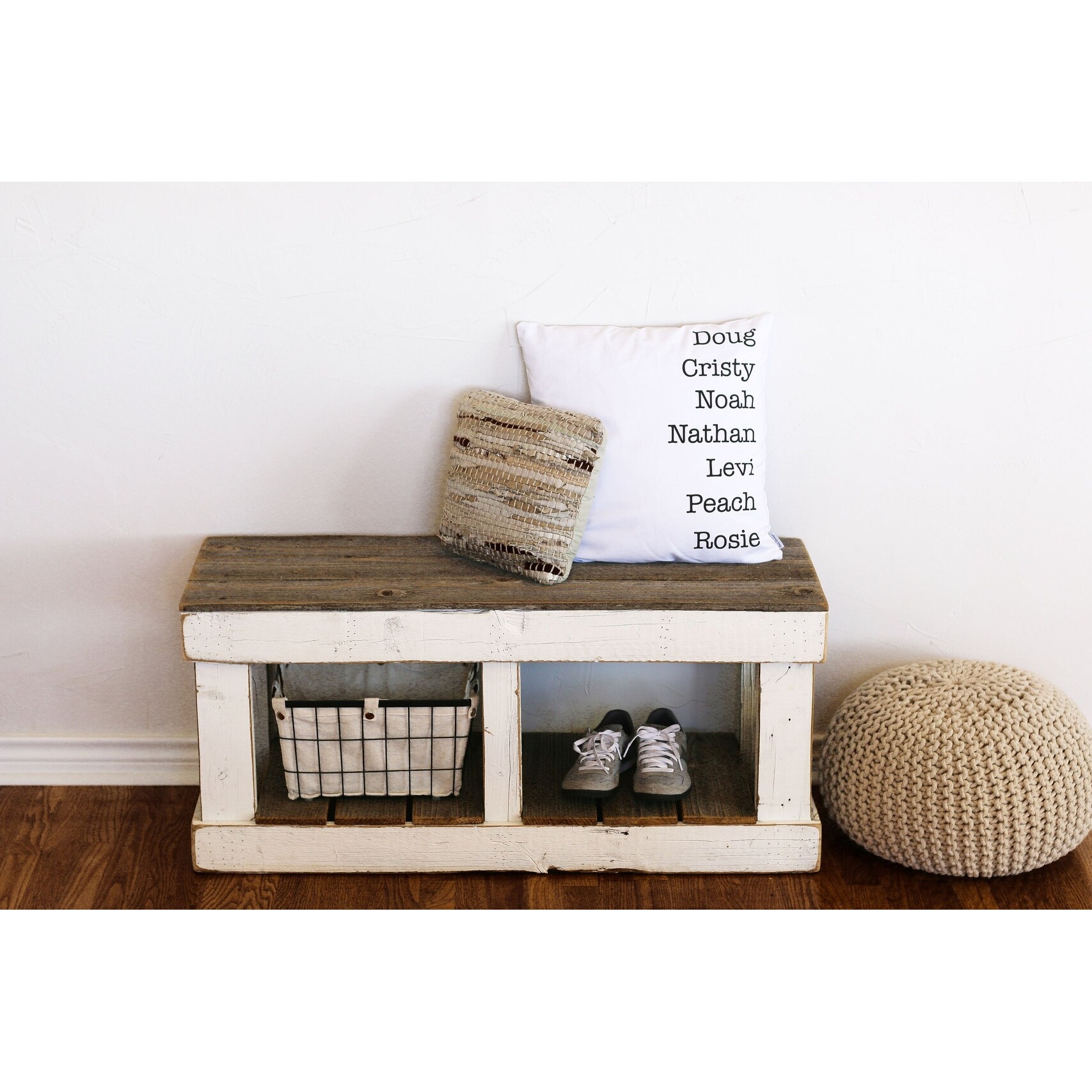 White Combo Storage Bench - Mycitystee