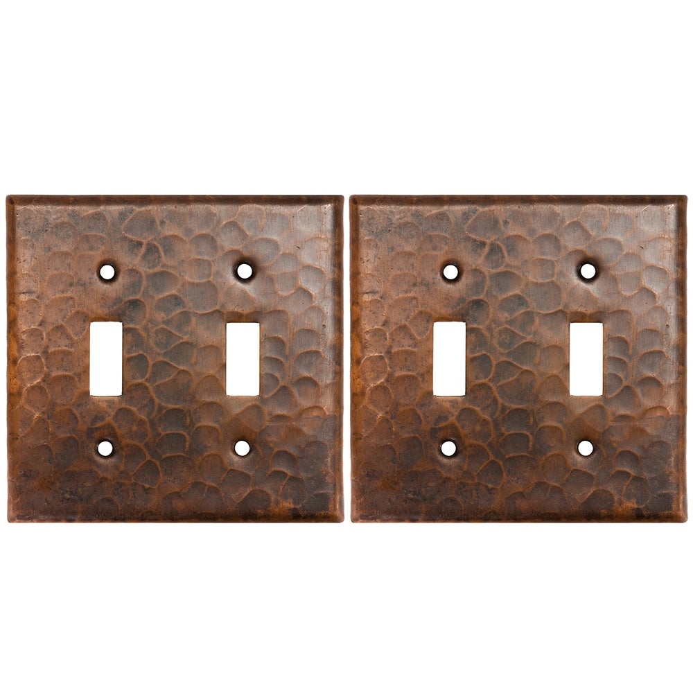 Premier Copper Products ST2_PKG2 Copper Switchplate Double Toggle Switch Cover (ST2_PKG2) - Brown - Mycitystee