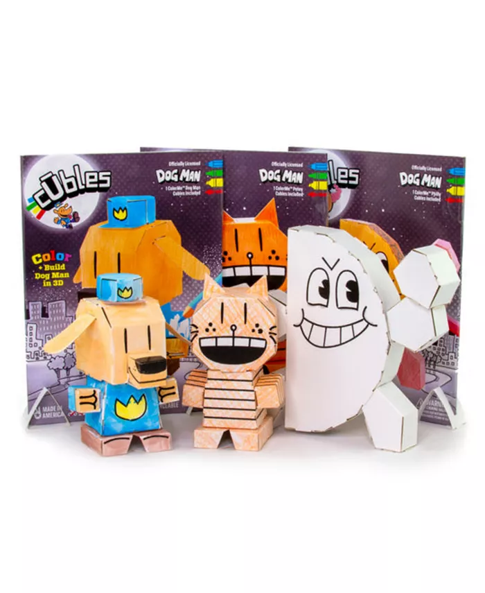 Cubles Dog Man ColorMe Philly - Build Your Own 3D  Buildable STEM Toy - Mycitystee