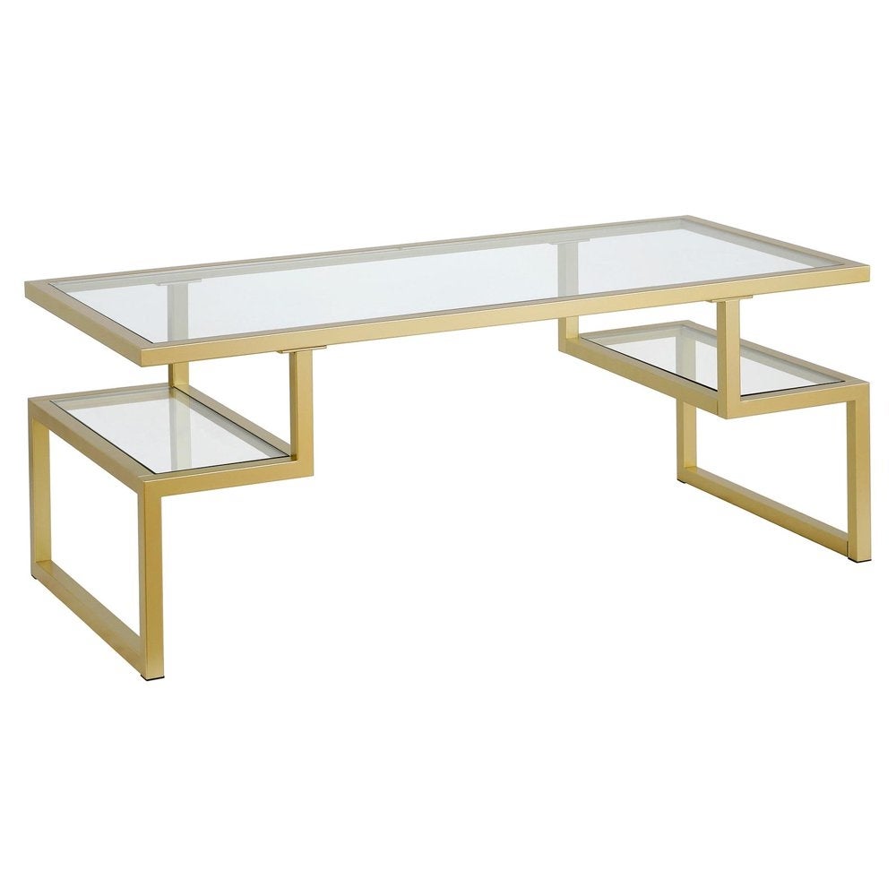 Contemporary Coffee Table with Glass Top - Mycitystee