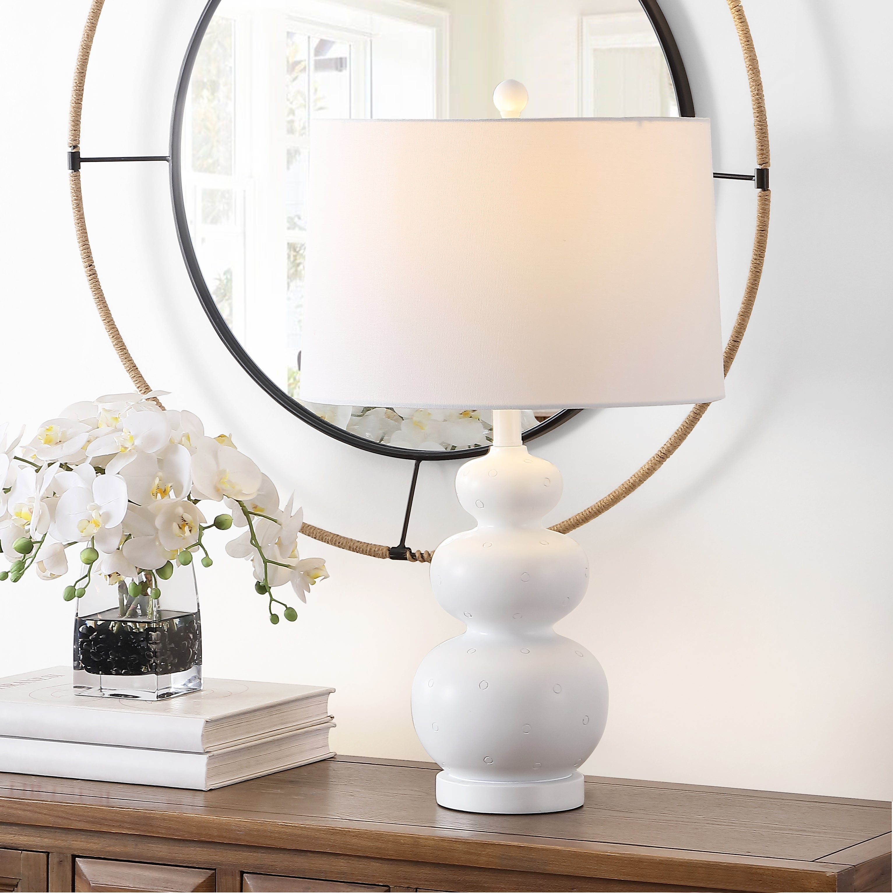 SAFAVIEH Lighting Demena 26-inch Triple Gourd LED Table Lamp - 15