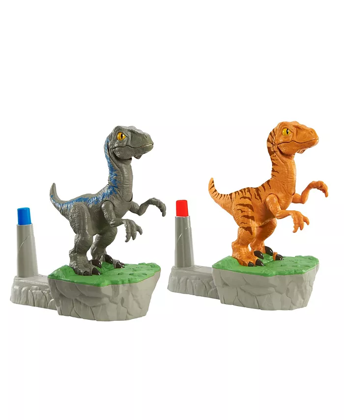 Jurassic World Dominion Rock em Sock em Robots Blue vs Atrociraptor Game with Raptors - Mycitystee