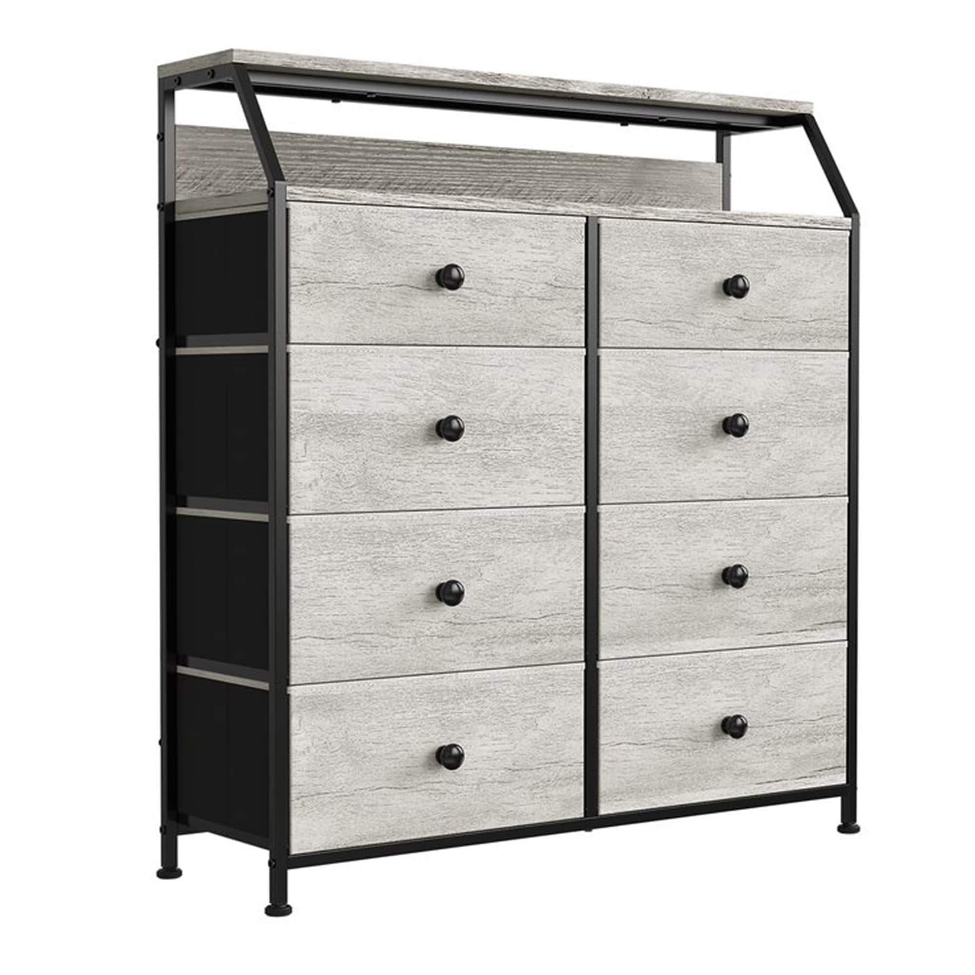 REAHOME 8 Drawer Wood Top Storage Organizer w/ 2 Additional Drawers， Dark Taupe - - 36821065 - Mycitystee
