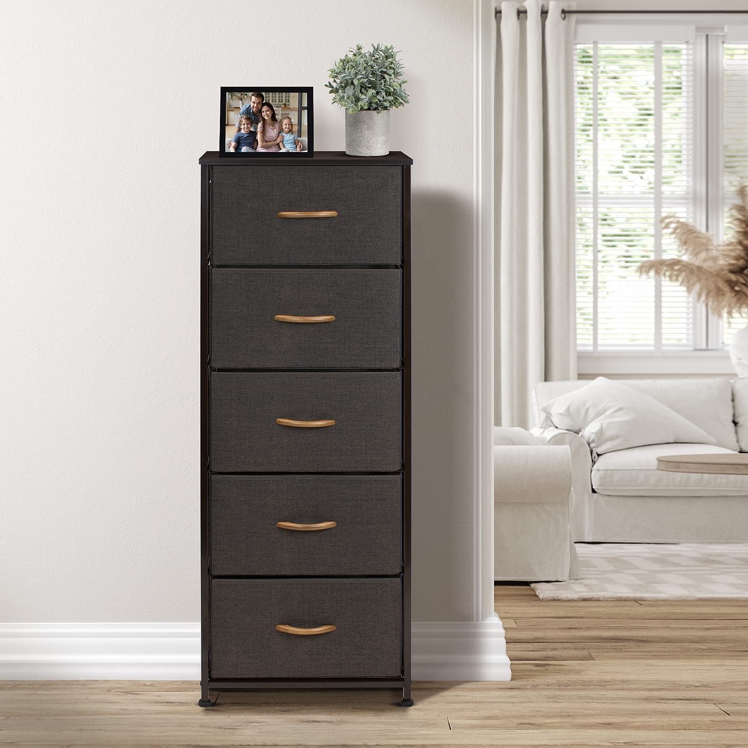 Dresser w/ 5 Drawers Furniture Tall Storage Organizer Unit for Bedroom - - 35446080 - Mycitystee