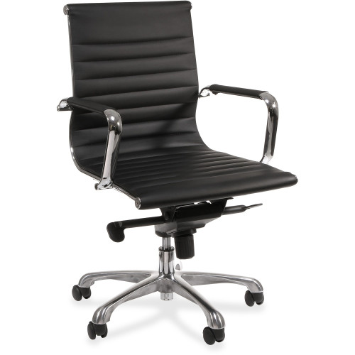 Lorell Modern Chair Series Mid-back Leather Chair (59538) - Mycitystee