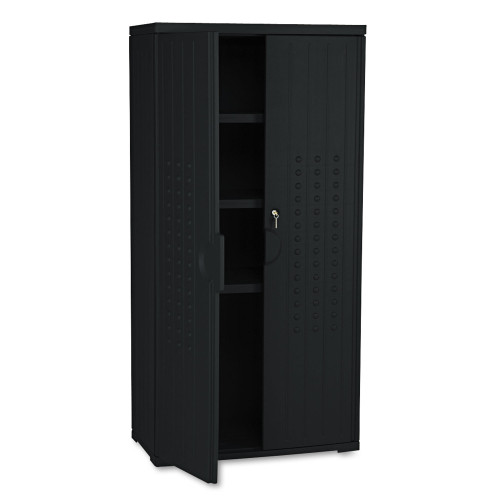 Iceberg Rough n Ready Storage Cabinet， Three-Shelf， 33w x 18d x 66h， Black (92551) - Mycitystee