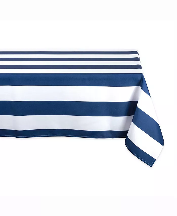 Design Imports Nautical Blue Cabana Stripe Outdoor Table cloth 60