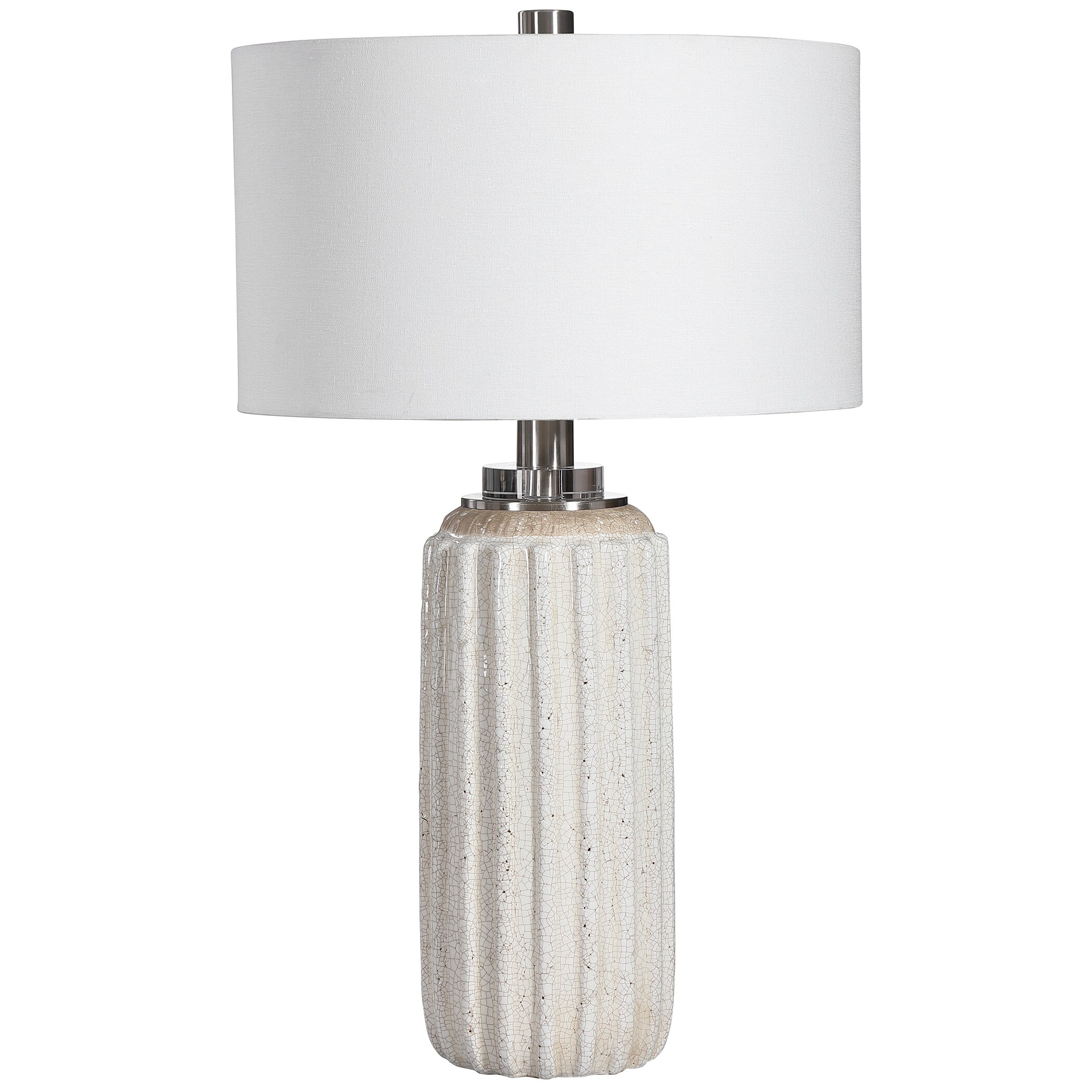 Uttermost Azariah White Crackle Table Lamp - Mycitystee