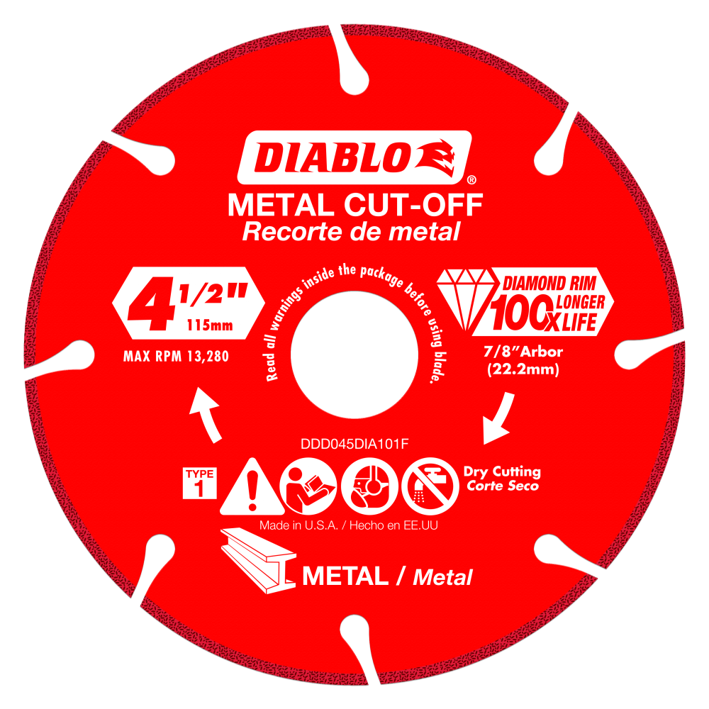 Diablo Tools 4-1/2 Diamond Metal Cut-Off Blade - Mycitystee