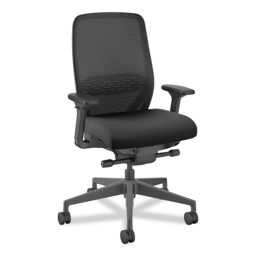 HON Nucleus Series Recharge Task Chair， Supports Up to 300 lb， 16.63 to 21.13 Seat Height， Black Seat/Back， Black Base (NR12SAMC10BT) - Mycitystee