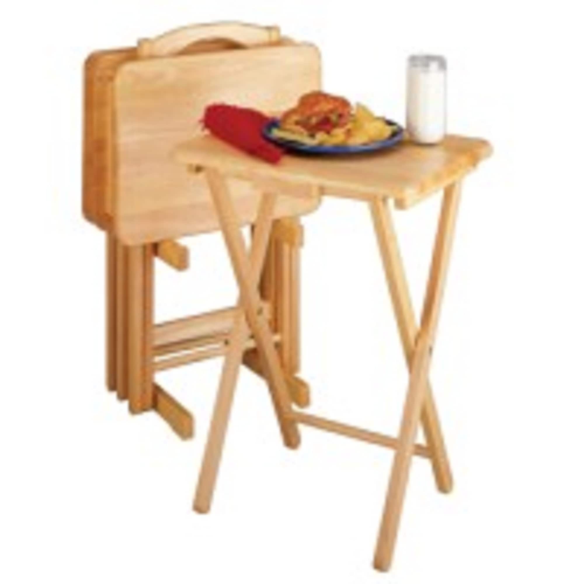 Set of 5 Beige Folding Snack Table �C 25.75” - Mycitystee
