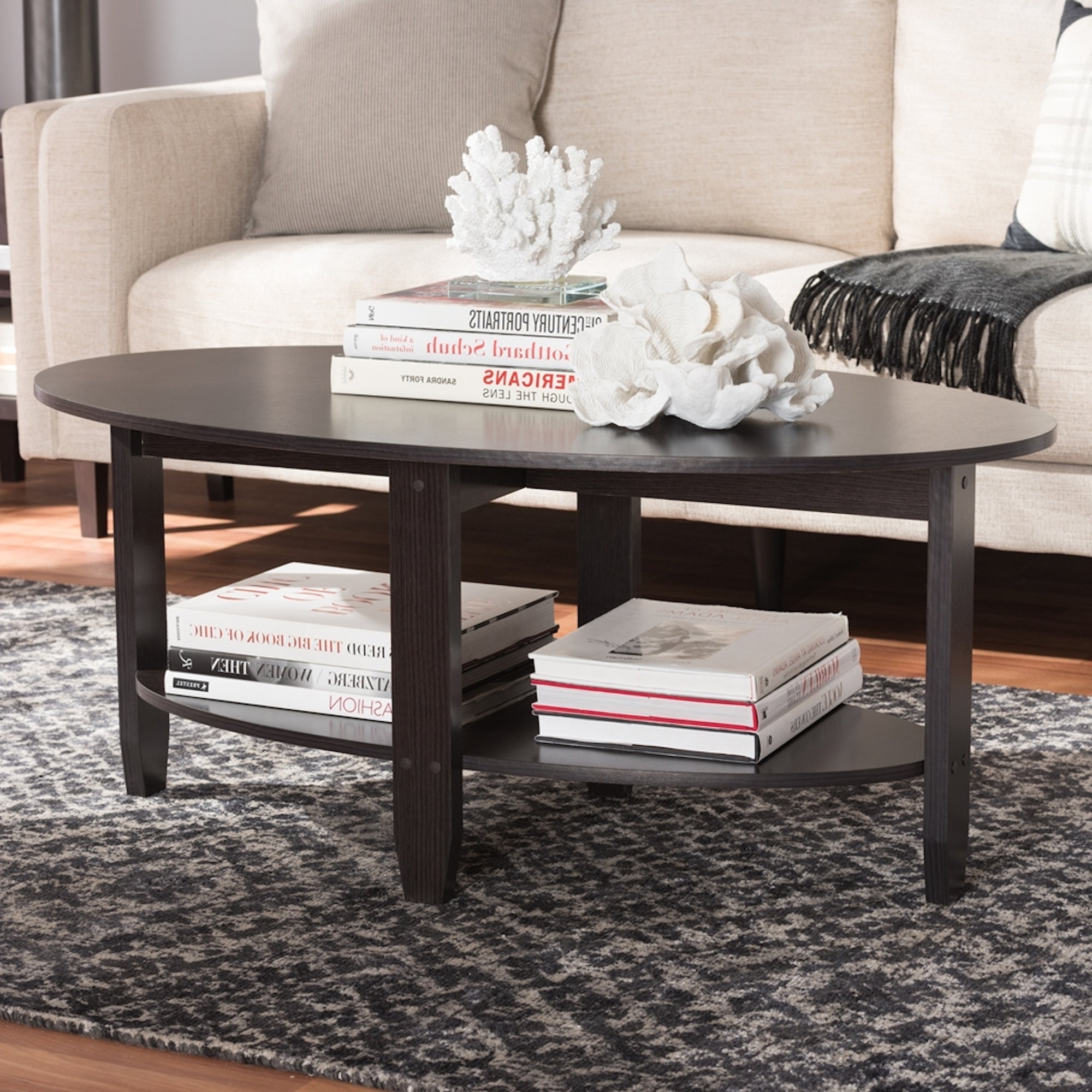 Urban Designs Alyson Wooden Coffee Table in Wenge Brown Finish - wood - Mycitystee