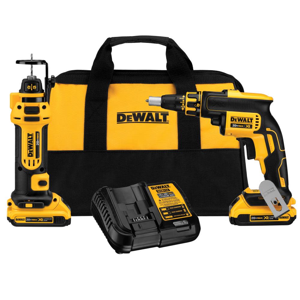 DEWALT 20V MAX Drywall Screw Gun and Cutout Tool Kit DCK263D2 from DEWALT - Mycitystee