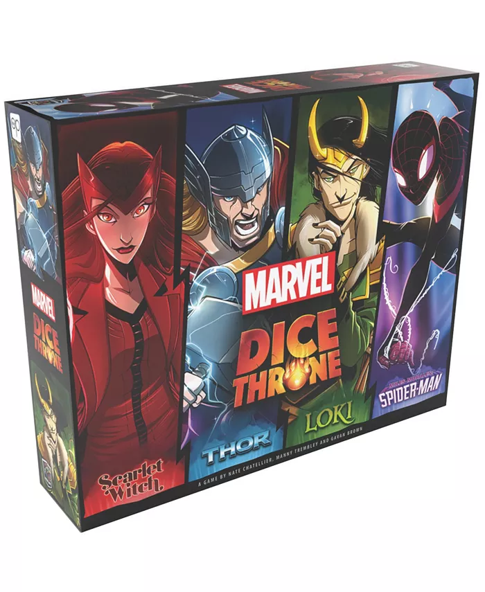 University Games Usaopoly Marvel Dice Throne 4-Hero Scarlet Witch， Thor， Loki， Spider-Man Box Set， 211 Piece - Mycitystee