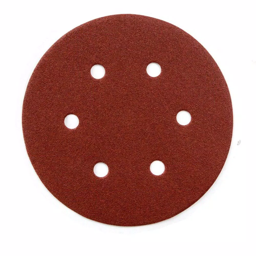 POWERTEC 6 in. 40-Grit Aluminum Oxide Hook and Loop 6 Hole Disc (25-Pack) and#8211; XDC Depot - Mycitystee