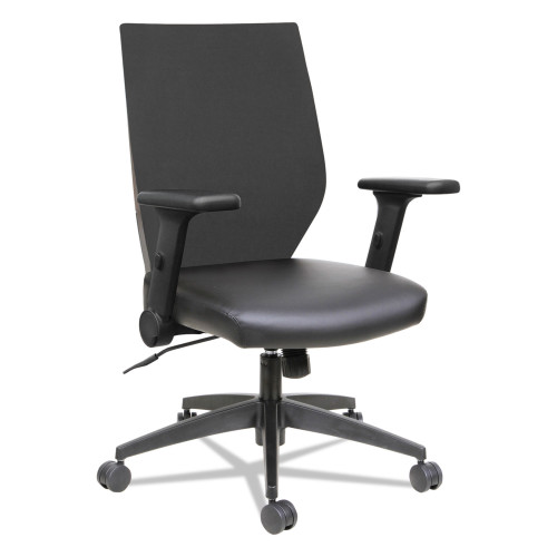 Alera EB-T Series Synchro Mid-Back Flip-Arm Chair， Supports Up to 275 lb， 17.71