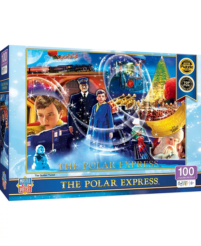 MasterPieces Puzzles Polar Express - The Golden Ticket 100 Piece Christmas Puzzle - Mycitystee