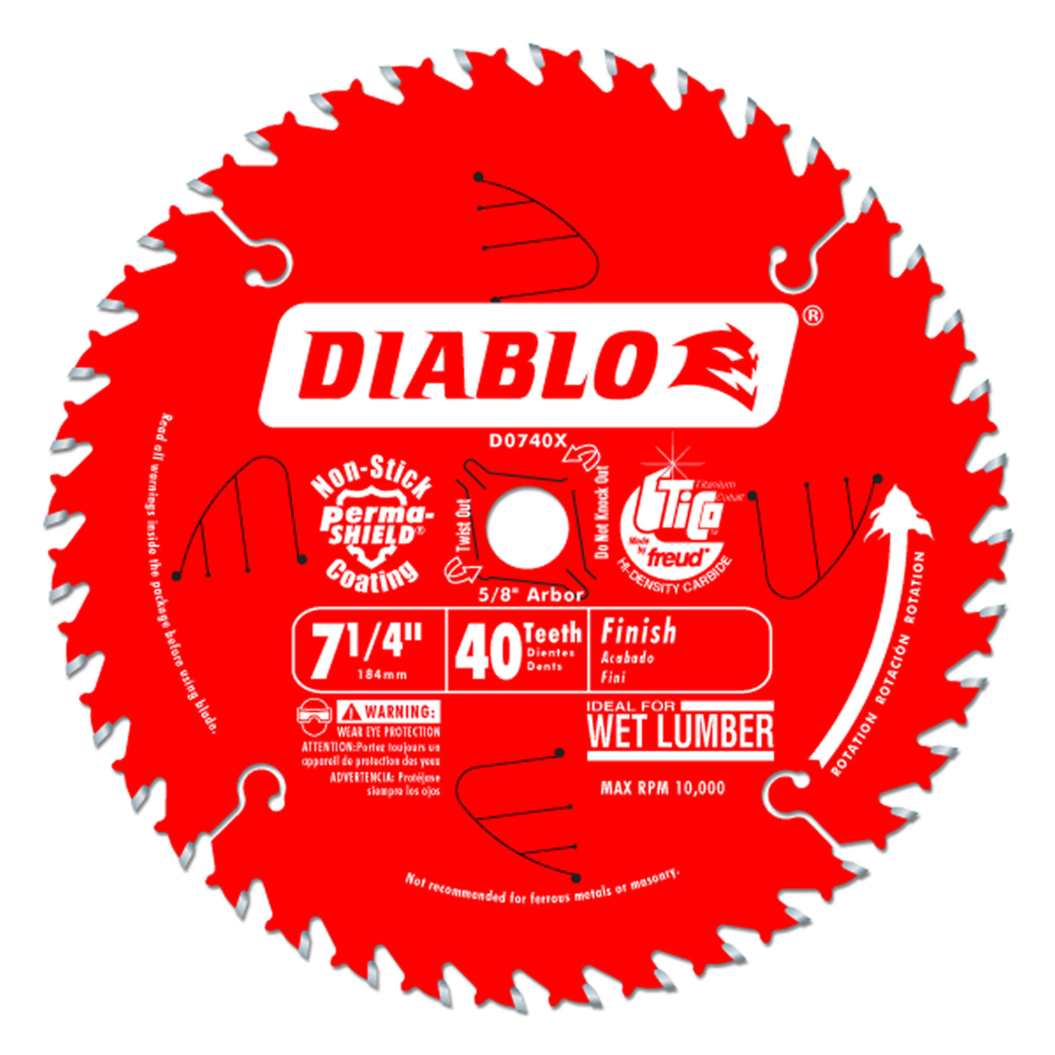 Diablo 7-1/4 in. D X 5/8 in. Carbide Finishing Saw Blade 40 teeth 1 pc - Mycitystee