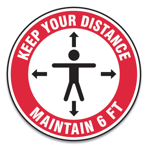 Accuform Slip-Gard Social Distance Floor Signs， 17