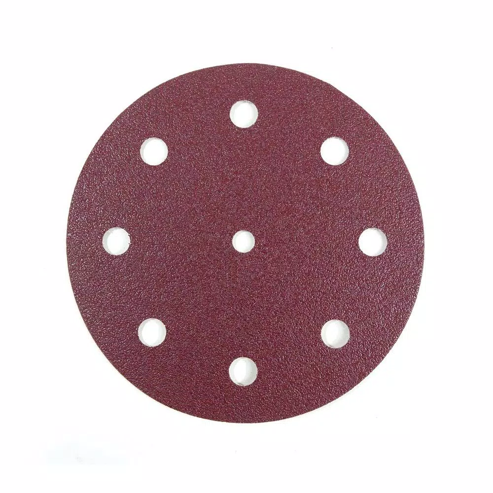 POWERTEC 125 mm 240-Grit 9-Hole A/O Hook and Loop Disc for Festool RO 125/ETS 125 Sander in Red (50-Pack) and#8211; XDC Depot - Mycitystee