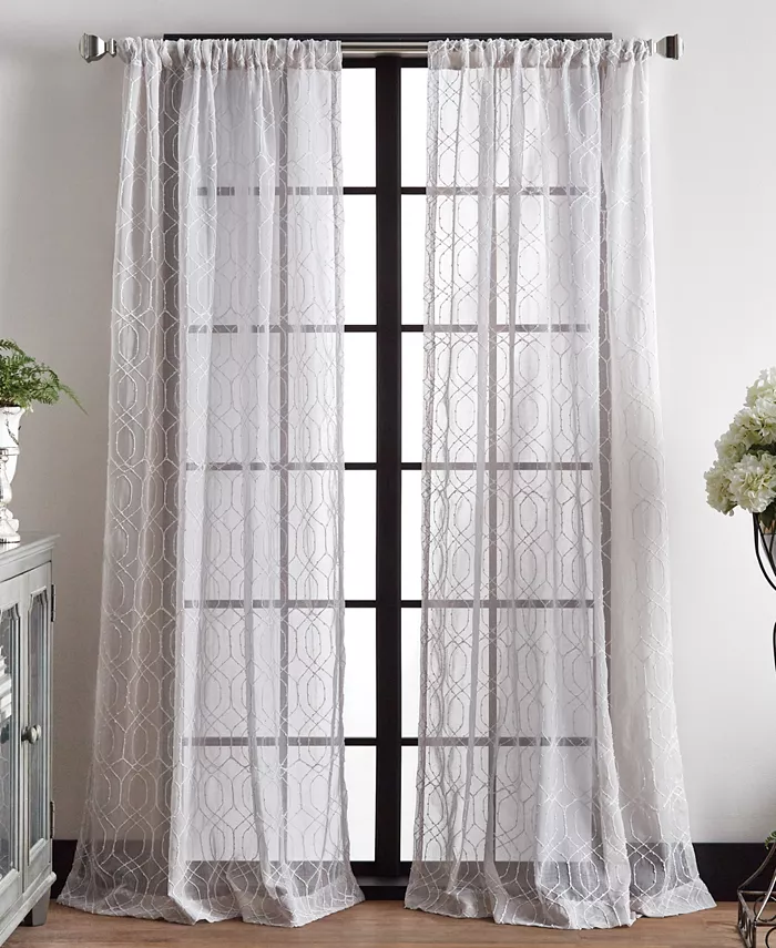 Martha Stewart Collection Hourglass Poletop Embroidery Panel Pair， 84