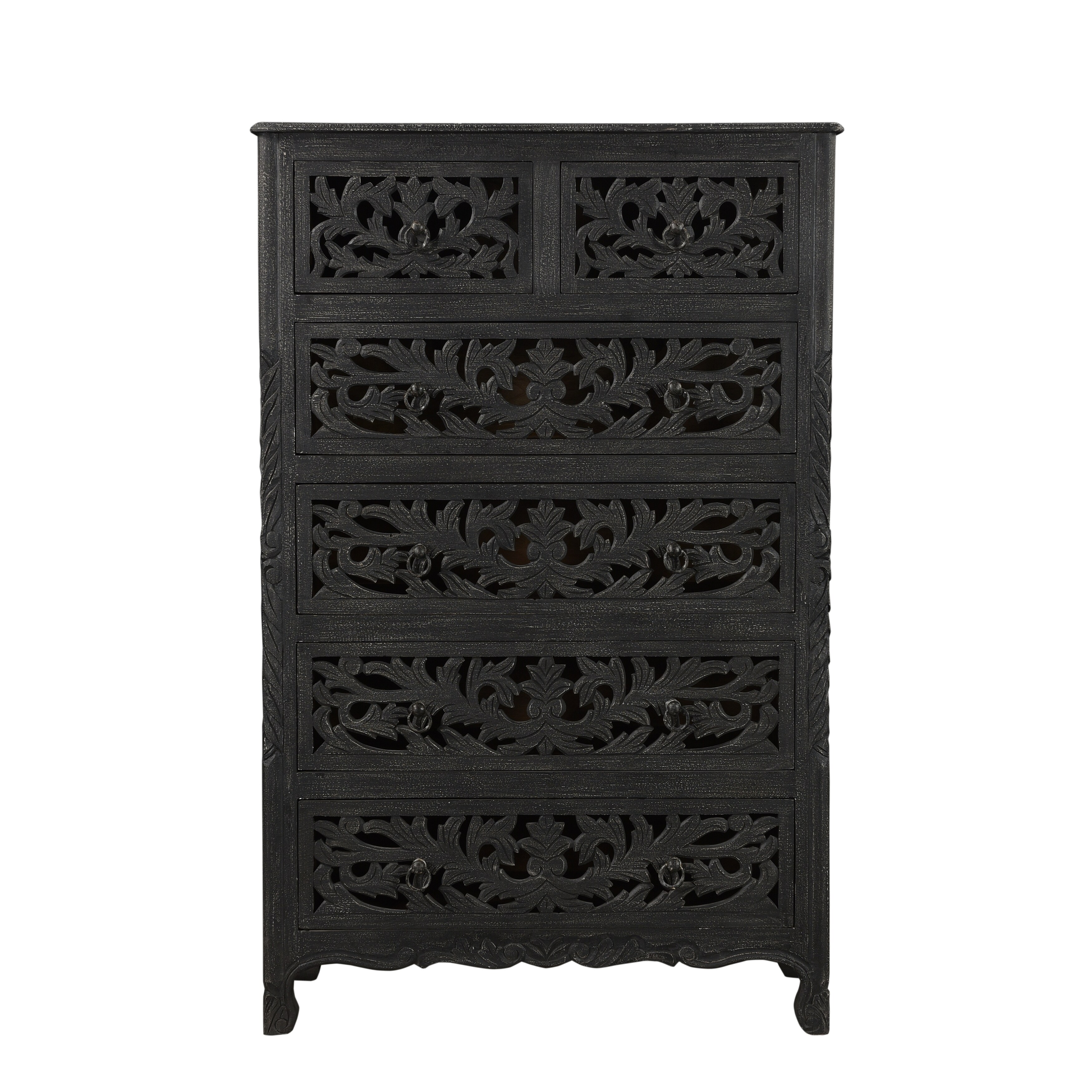 Florence Floral Carved Wood 6-Drawer Chest - - 30580752 - Mycitystee