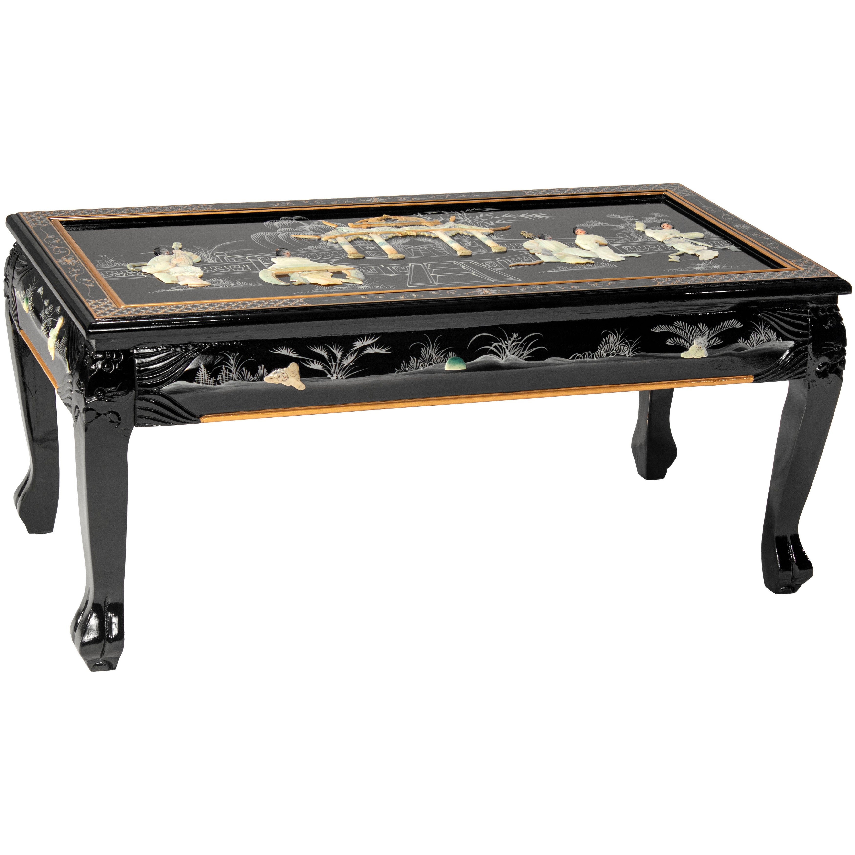Black Lacquer Coffee Table - Royal Ladies - Mycitystee