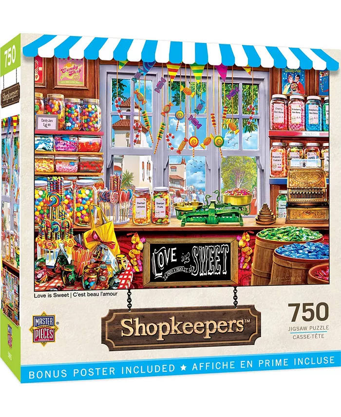 MasterPieces Puzzles Shopkeepers - Love is Sweet 750 Piece Adult Jigsaw Puzzle - Mycitystee