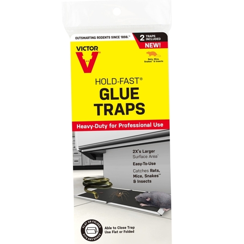 VICTOR M669 Hold-Fast Rat Trap， 10 in L， 4.3 in W， Glue Locking - pack of 2 - Mycitystee