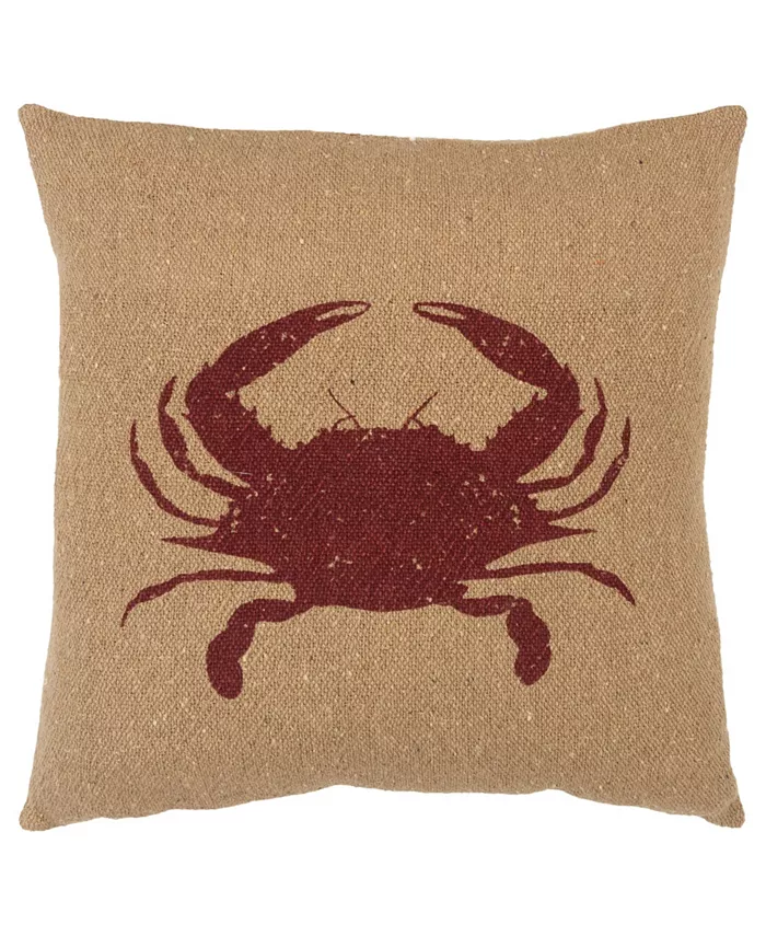 Rizzy Home Crab Polyester Filled Decorative Pillow， 20