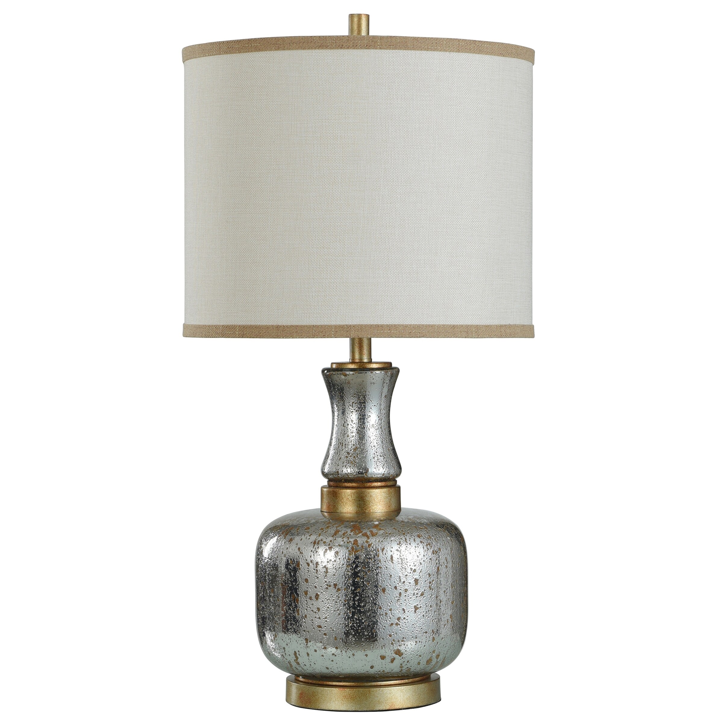 StyleCraft Eirian Antique Silver and Copper Table Lamp - White Shade - Mycitystee