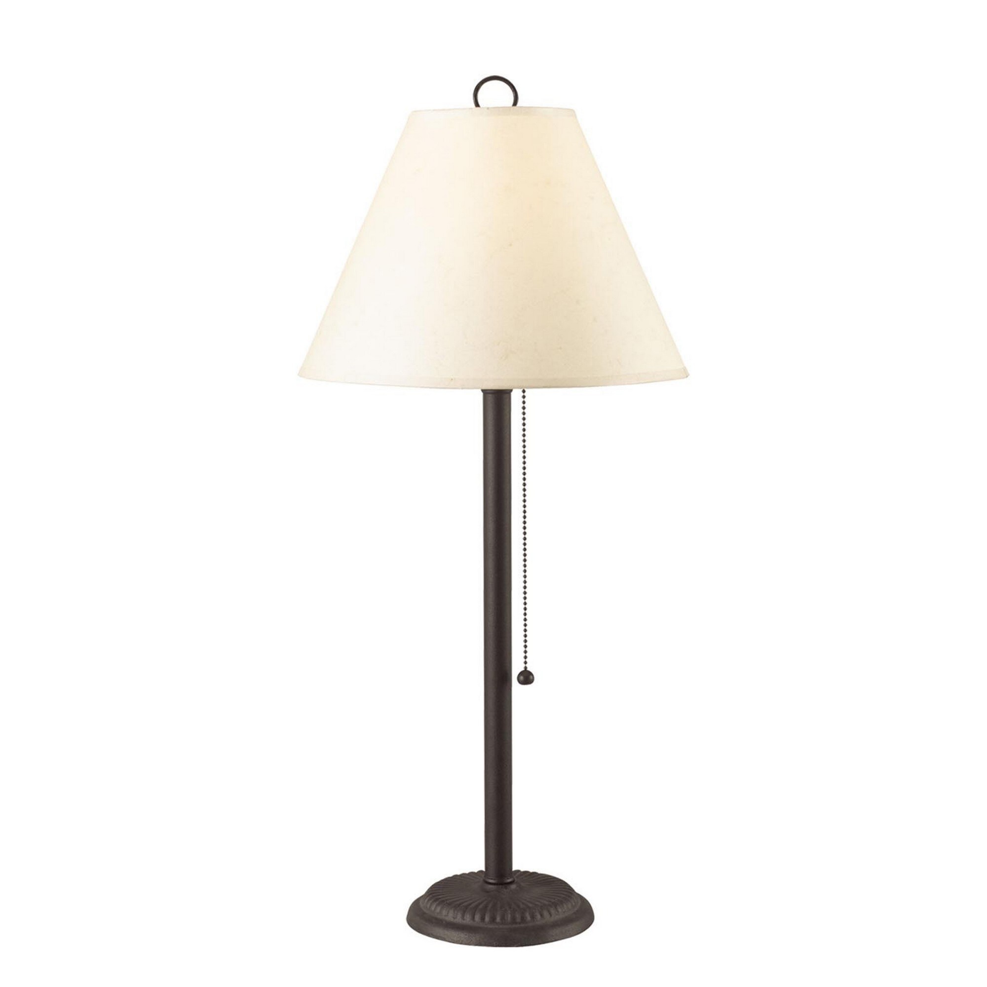 Paper Shade Metal Table Lamp with Pull Chain Switch，Set of 4，White and Black - Mycitystee