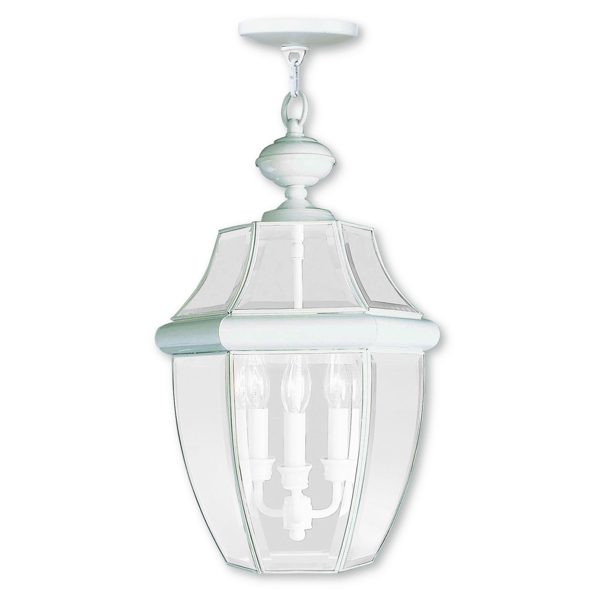 Livex Lighting Monterey White 3-light Outdoor Chain Lantern - Mycitystee