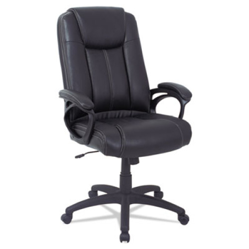 Alera CC Series Executive High Back Leather Chair， Supports up to 275 lbs.， Black Seat/Black Back， Black Base (CC4119F) - Mycitystee