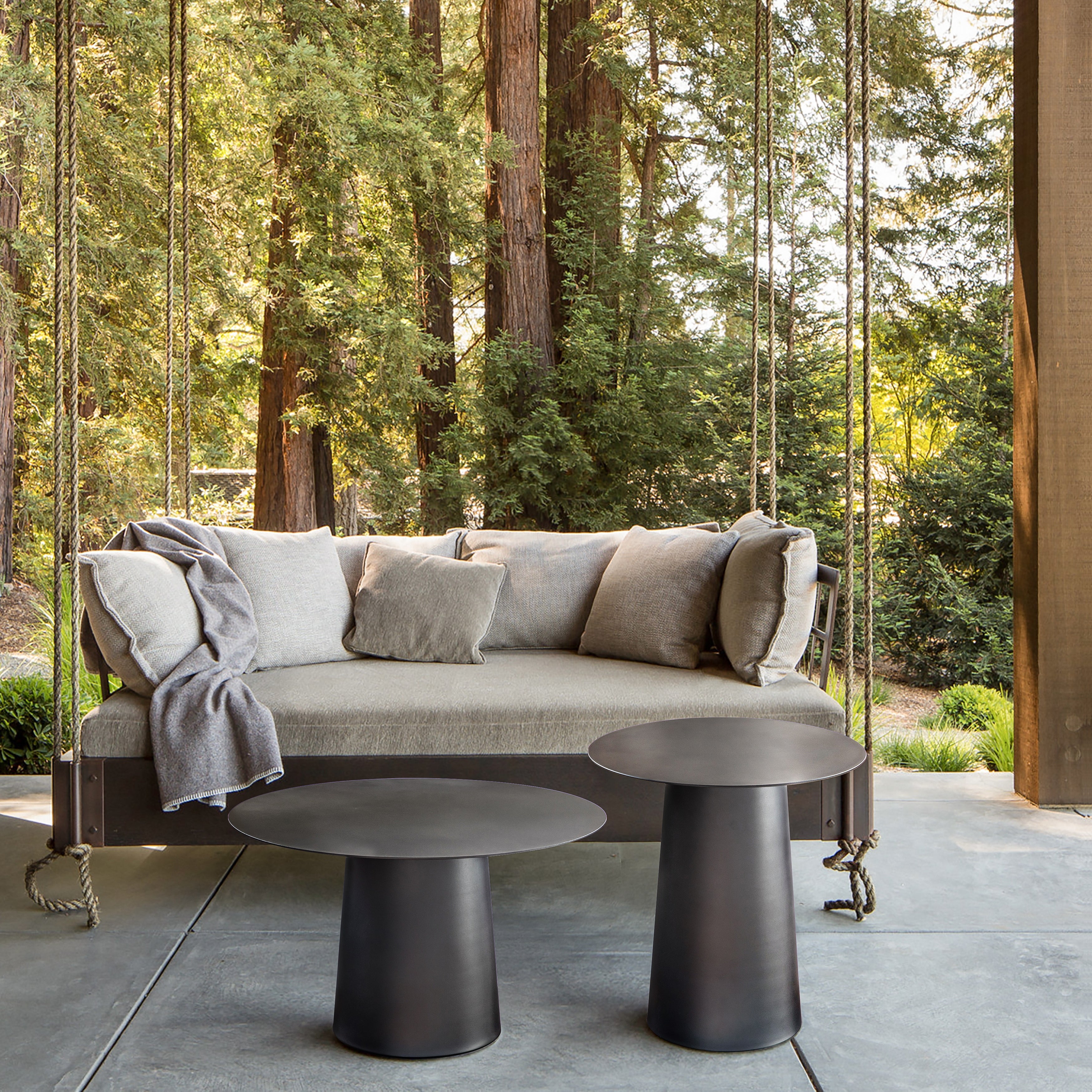 Mid Century Modern Metal Single Round Coffee Table - Mycitystee